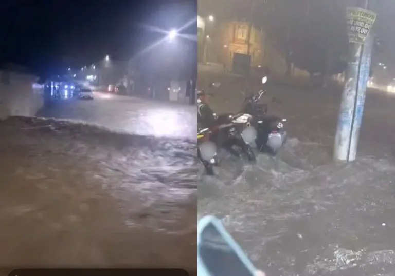 Fortes chuvas causam alagamentos e crateras em Alagoinhas