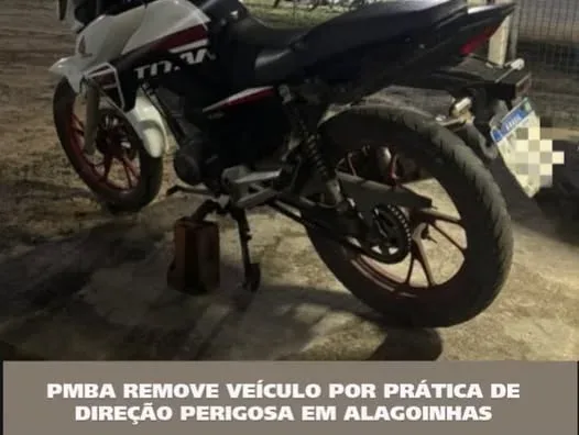 PMBA conduz dupla por direção perigosa em Alagoinhas.