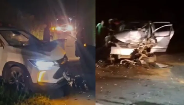 Colisão entre carros deixa quatro pessoas feridas na BR-101