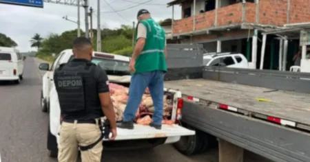 Polícia prende dois homens por abate clandestino e apreende 400 kg de carne imprópria em São Sebastião do Passé