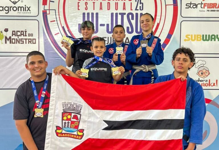 Alagoinhas se destaca no Campeonato Baiano de Jiu-Jitsu com 13 medalhas de ouro